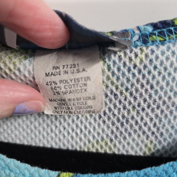 Agua Blues Floral Dress Women's Large Sleeveless Fitted - Picture 4 of 8